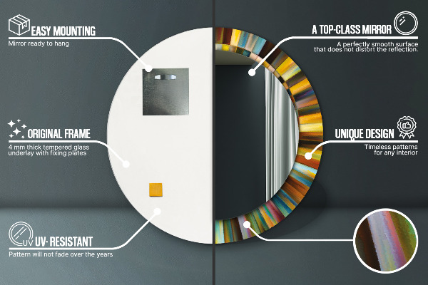 Specchio tondo decoro Pattern radiale astratto