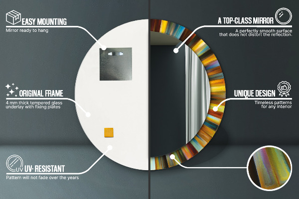 Specchio tondo decoro Pattern radiale astratto