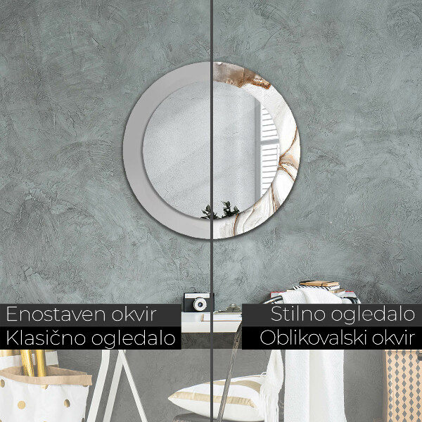 Specchio tondo decoro Marmo luminoso