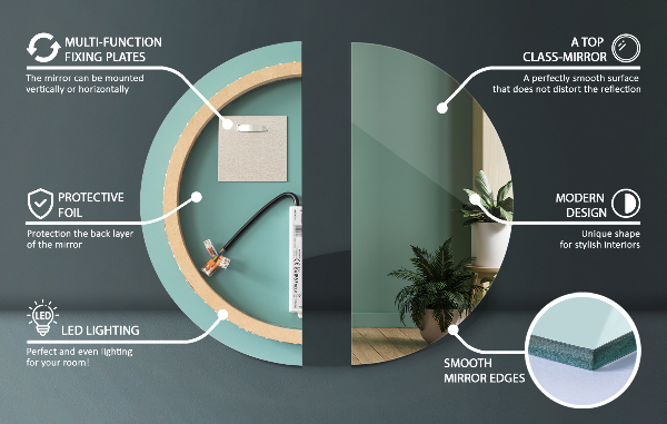 Specchio bagno rotondo retroilluminato fi 50 cm