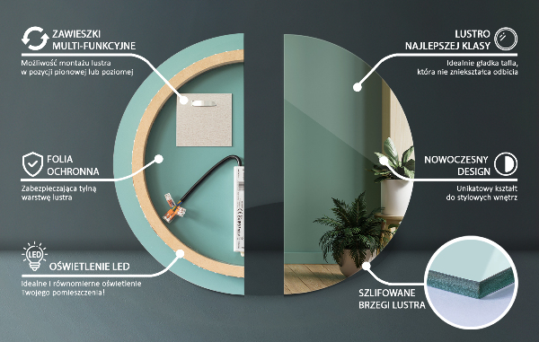 Specchio per bagno retroilluminato fi 90 cm