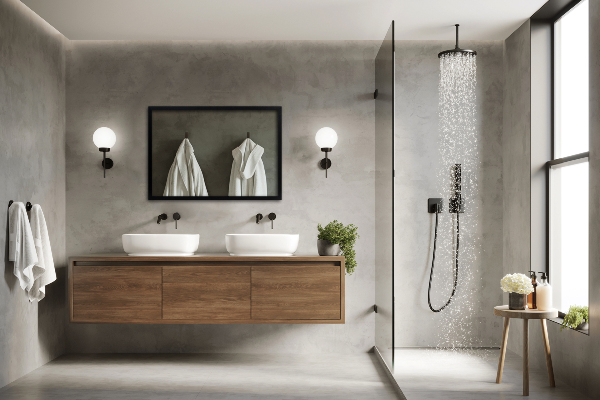 Specchio rettangolare decorativo nero 70x50 cm