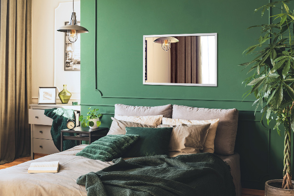 Specchio rettangolare con cornice bianca 80x60 cm