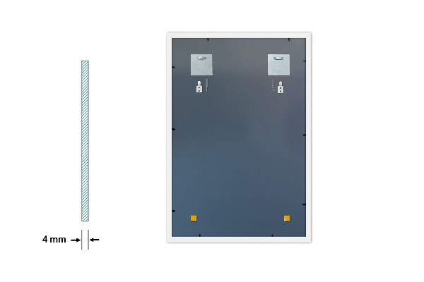 Specchio da bagno rettangolare bordo bianco 80x60 cm