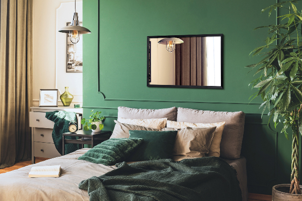 Specchio rettangolare per camera da letto nero 70x50 cm