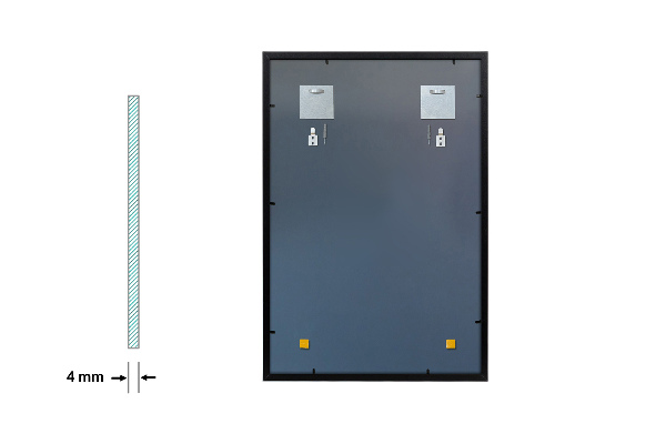 Specchio rettangolare per camera da letto nero 70x50 cm