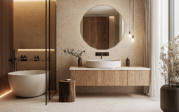 Specchio poligonale dal design unico 60x60 cm