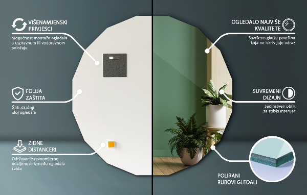 Specchio geometrico estetico 80x80 cm