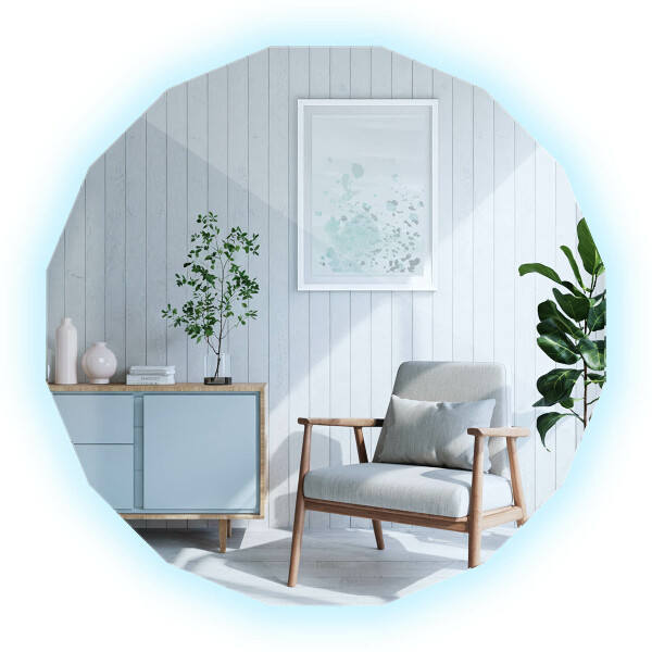 Specchio poligonale LED 60x60 cm