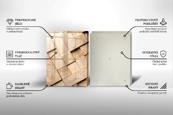 Copri piano cottura in vetro Quadrati di legno