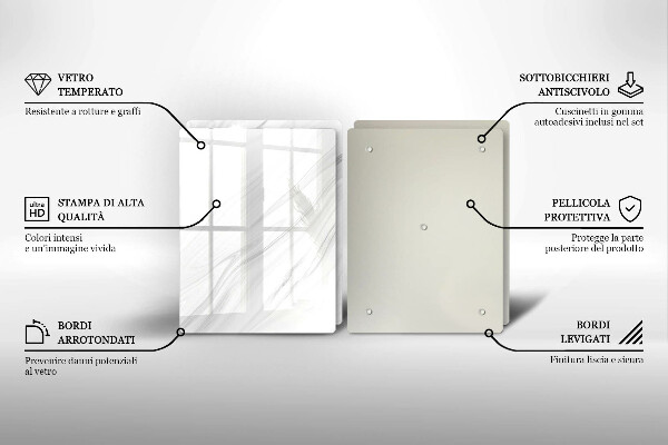 Copri piano cottura in vetro Marmo delicato