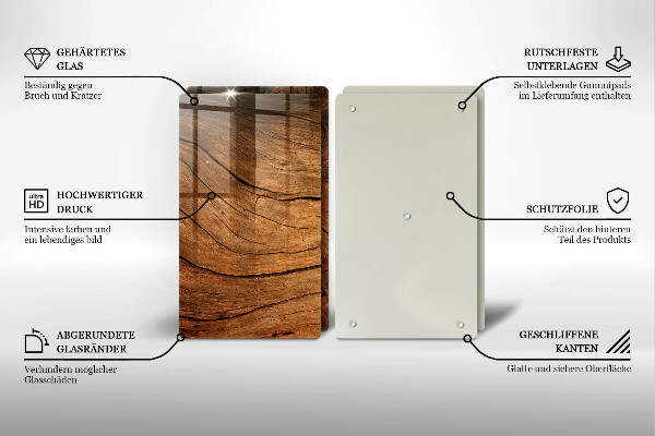 Copri piano cottura in vetro Struttura della tavola di legno