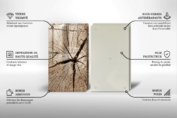 Copri piano cottura in vetro Sezione trasversale di un albero