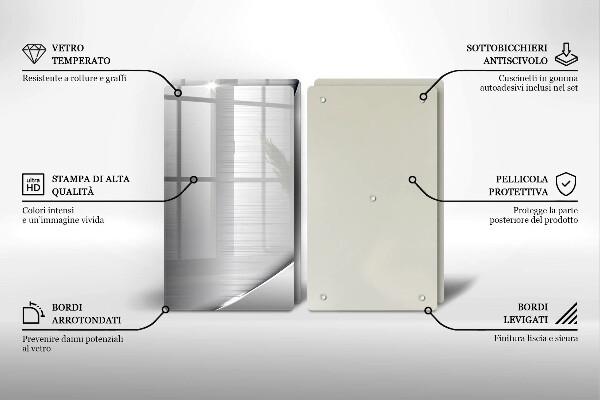 Copri piano cottura in vetro Forme metalliche