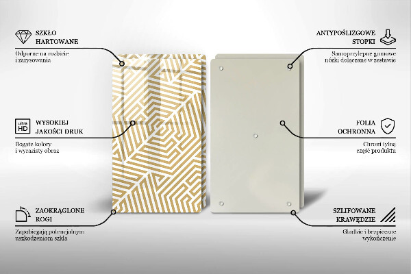 Copri piano cottura in vetro Linee geometriche