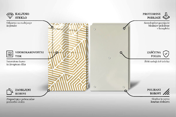 Copri piano cottura in vetro Linee geometriche