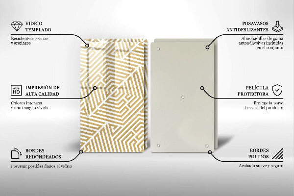 Copri piano cottura in vetro Linee geometriche