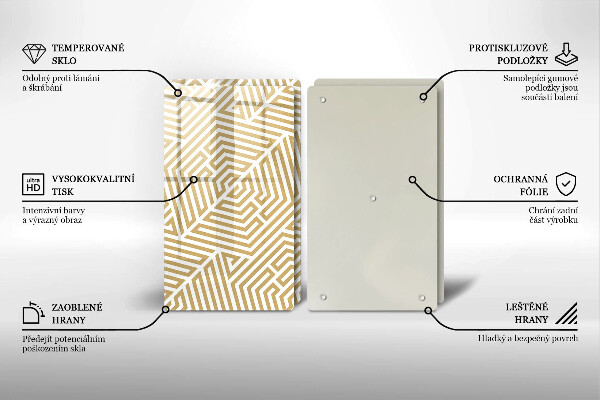 Copri piano cottura in vetro Linee geometriche