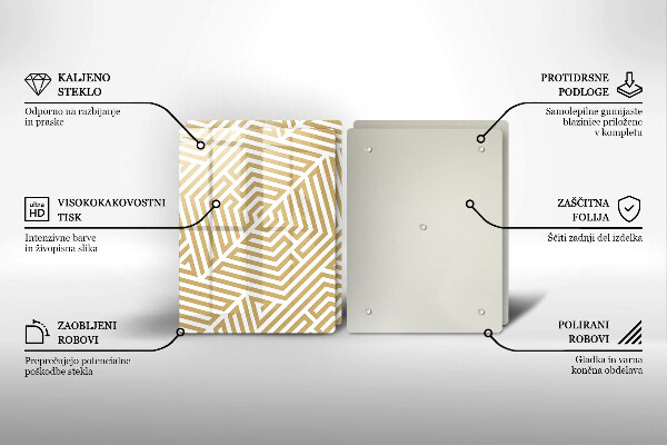 Copri piano cottura in vetro Linee geometriche