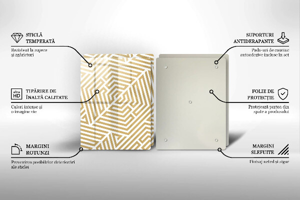 Copri piano cottura in vetro Linee geometriche