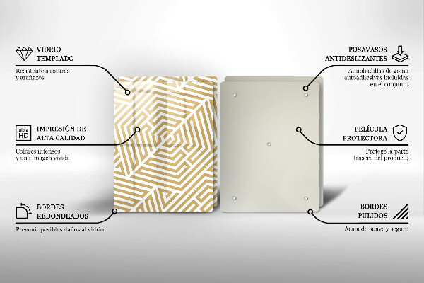 Copri piano cottura in vetro Linee geometriche