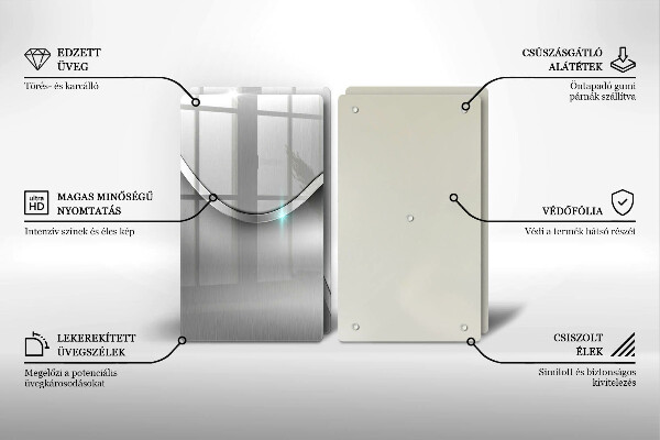 Copri piano cottura in vetro Astrazione del metallo