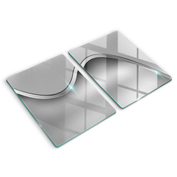 Copri piano cottura in vetro Astrazione del metallo