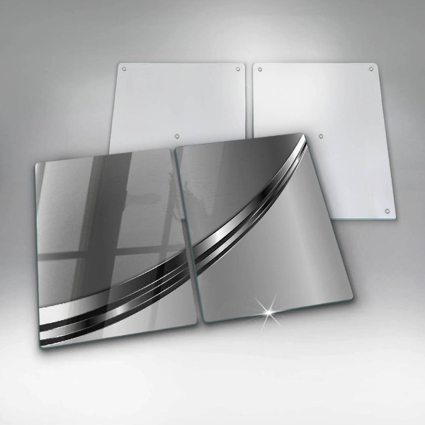 Copri piano cottura in vetro Astrazione del metallo