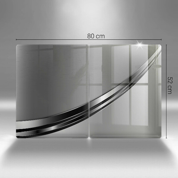 Copri piano cottura in vetro Astrazione del metallo