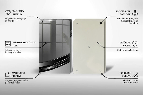 Copri piano cottura in vetro Astrazione del metallo