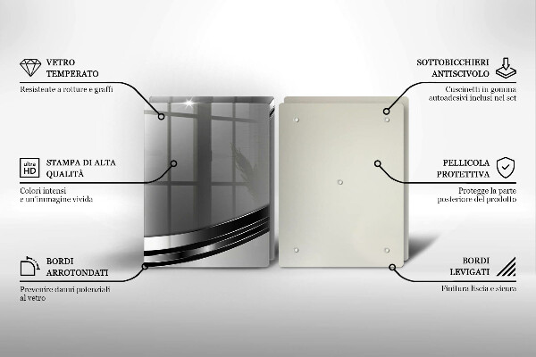 Copri piano cottura in vetro Astrazione del metallo