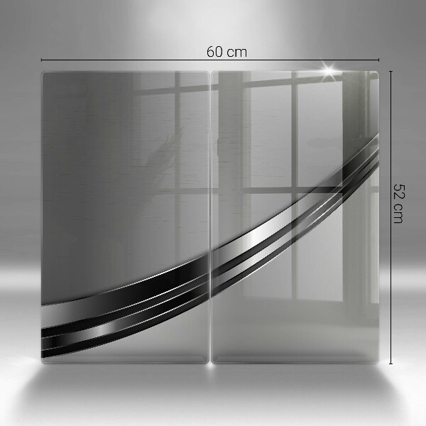 Copri piano cottura in vetro Astrazione del metallo