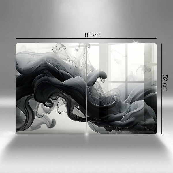 Copri piano cottura in vetro Astrazione del fumo nero
