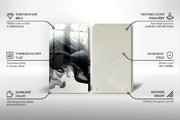 Copri piano cottura in vetro Astrazione del fumo nero