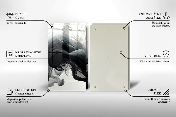 Copri piano cottura in vetro Astrazione del fumo nero