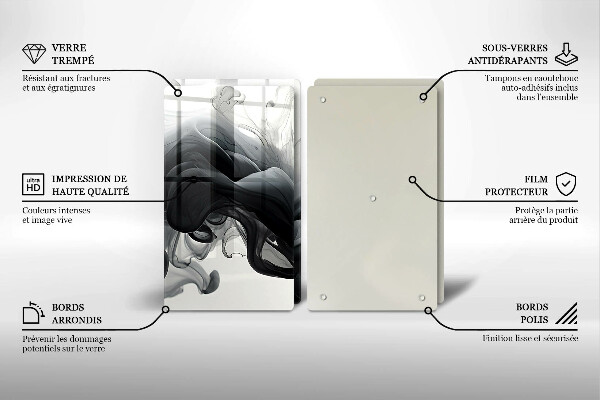 Copri piano cottura in vetro Astrazione del fumo nero