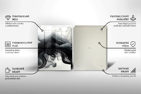 Copri piano cottura in vetro Astrazione del fumo nero