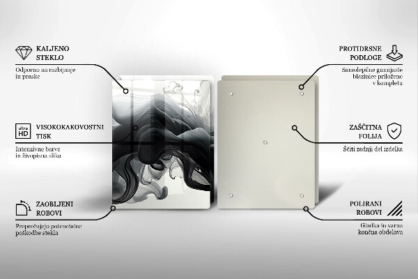 Copri piano cottura in vetro Astrazione del fumo nero