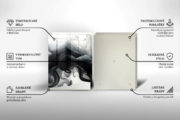 Copri piano cottura in vetro Astrazione del fumo nero