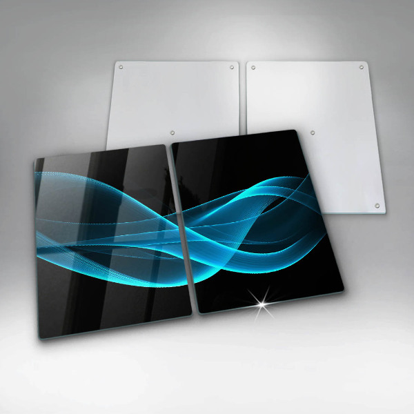 Copri piano cottura in vetro Astrazione blu