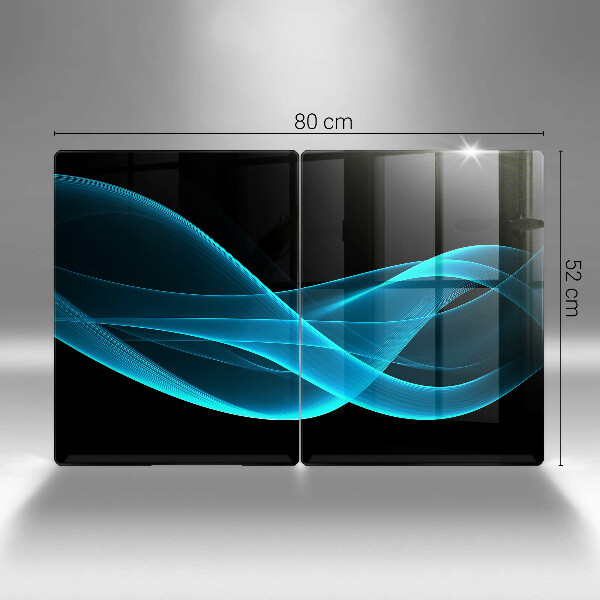 Copri piano cottura in vetro Astrazione blu