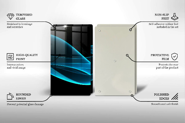 Copri piano cottura in vetro Astrazione blu