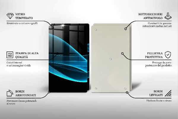Copri piano cottura in vetro Astrazione blu