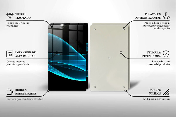 Copri piano cottura in vetro Astrazione blu