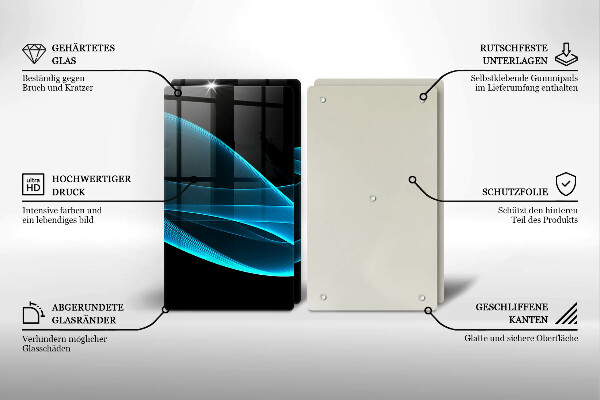 Copri piano cottura in vetro Astrazione blu