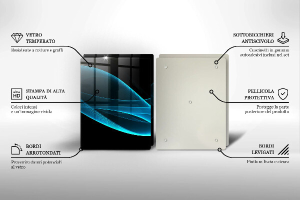Copri piano cottura in vetro Astrazione blu