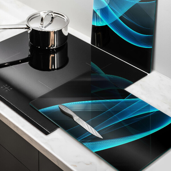 Copri piano cottura in vetro Astrazione blu