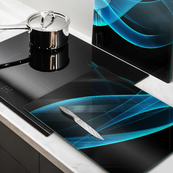 Copri piano cottura in vetro Astrazione blu