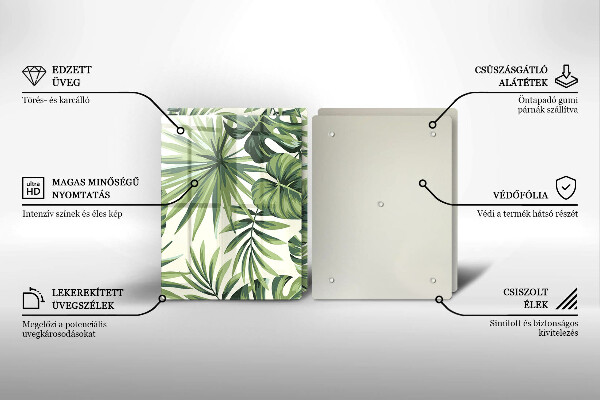 Copri piano cottura in vetro Monstera lascia l'illustrazione