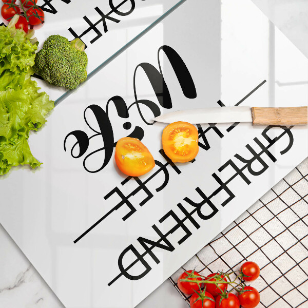 Copri piano cottura in vetro Iscrizione frase modello